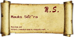 Mauks Sára névjegykártya